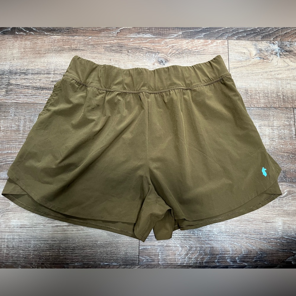 COTOPAXI Womens Tierra Running Shorts Sz Large Olive Green Activewear Running